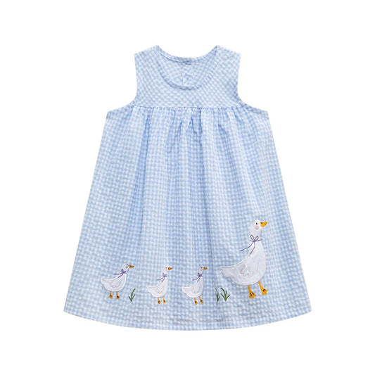 Abito ricamato a Gingham Goose 