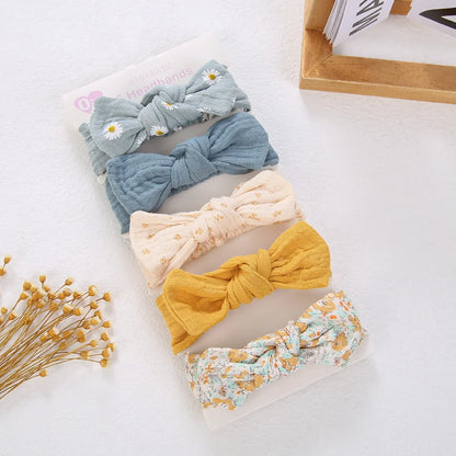5 pezzi set di fascia di cotone mussola per bambini