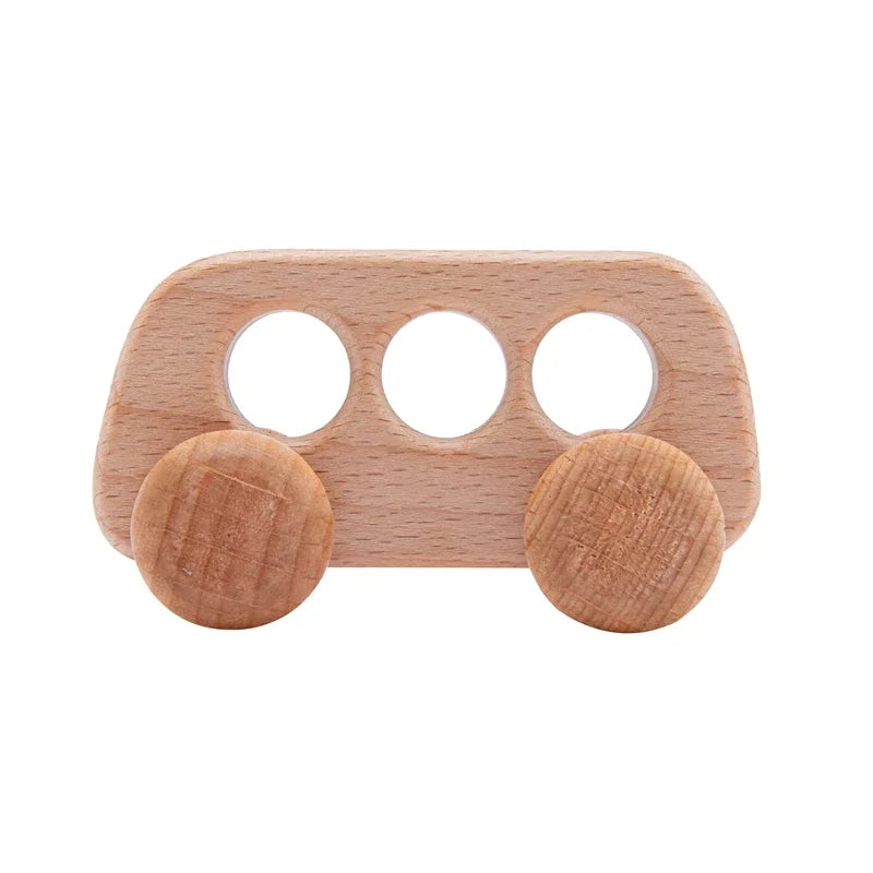 Set di giocattoli di dinosauro e veicolo in legno 