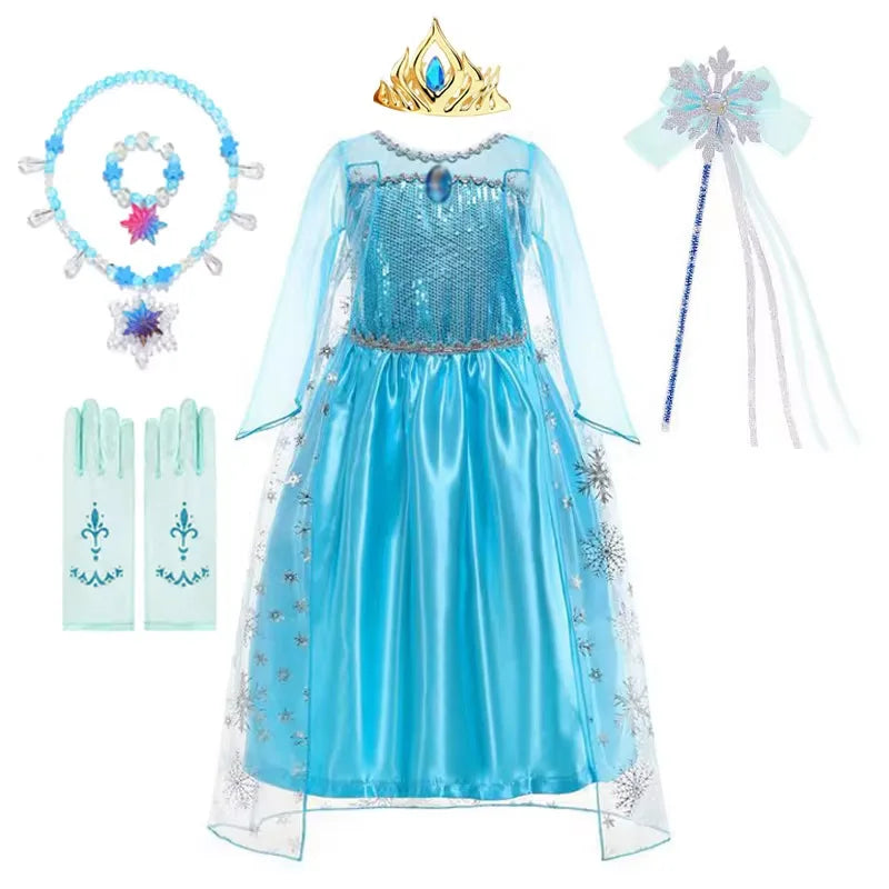 Elsa Anna Princess Dresses Girlssnow Queen costumi