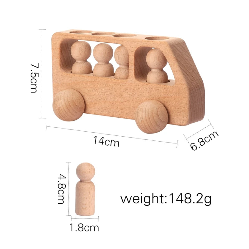 Juego de juguetes de tren de cumpleaños de madera