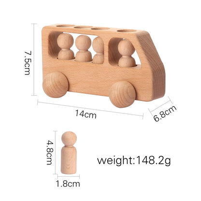 Juego de juguetes de tren de cumpleaños de madera
