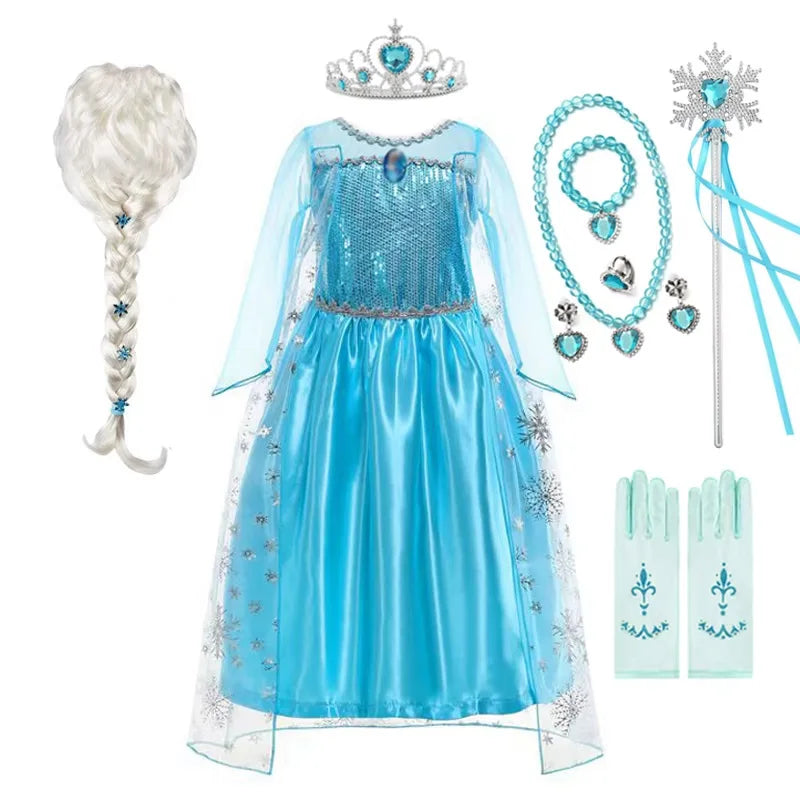 Elsa Anna Princess Dresses Girlssnow Queen costumi