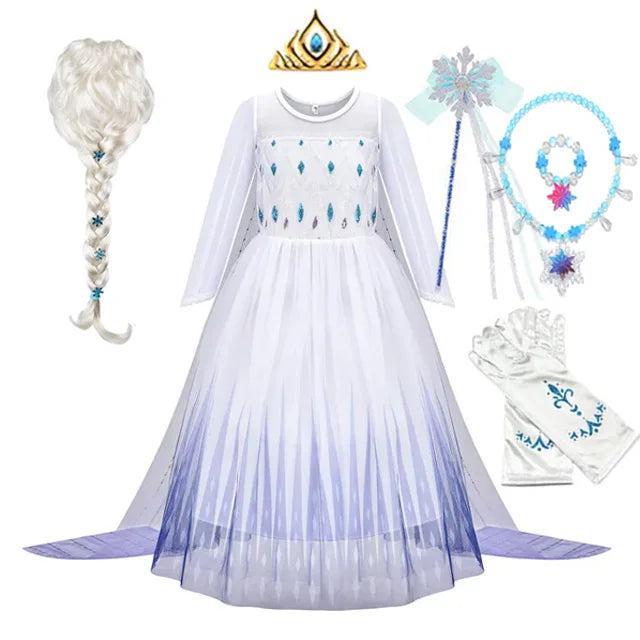 Elsa Anna Princess Dresses Girlssnow Queen costumi