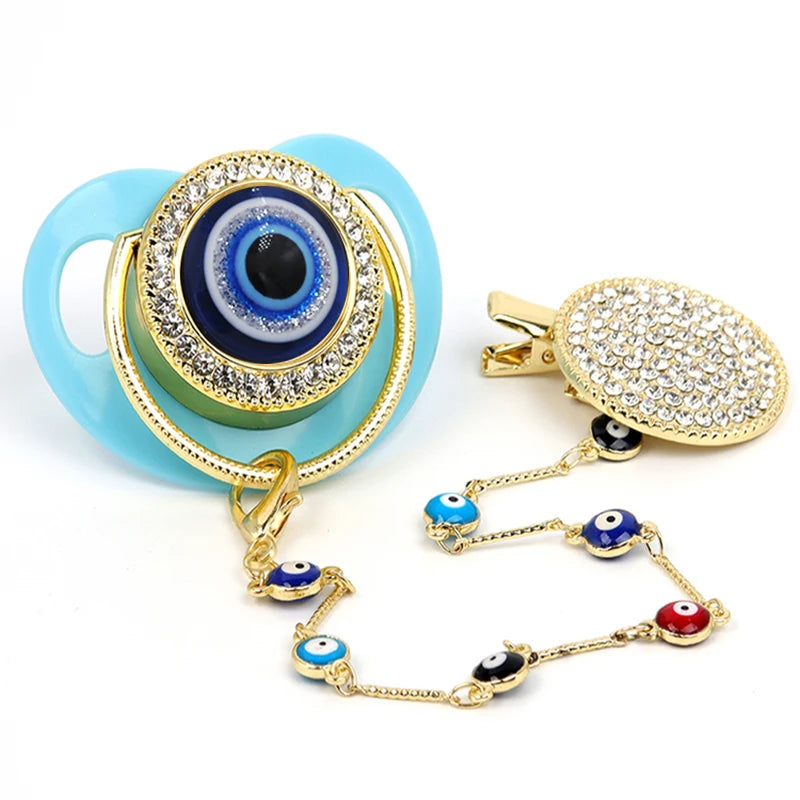 Elegant Evil Eye Eye Pacifier & Chain Set