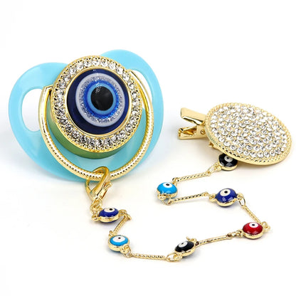 Elegant Evil Eye Eye Pacifier & Chain Set