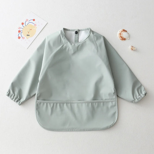 Camicia per bavaglini a maniche lunghe impermeabili 