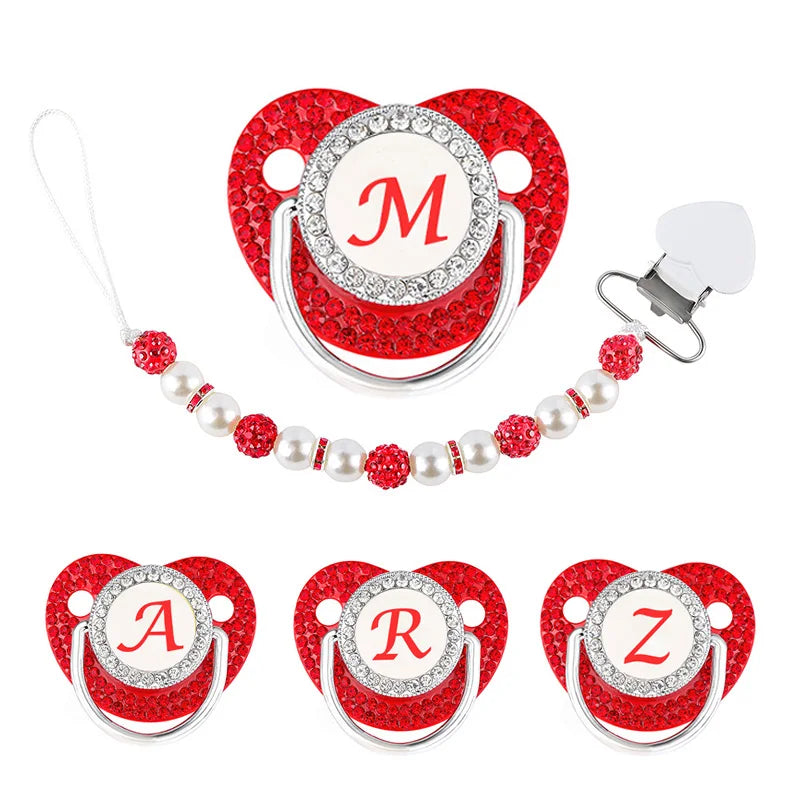 Conjunto de chupeteas de bebé de dhinestone
