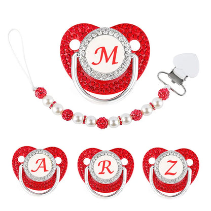 Conjunto de chupeteas de bebé de dhinestone