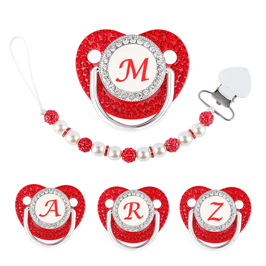 Conjunto de chupeteas de bebé de dhinestone