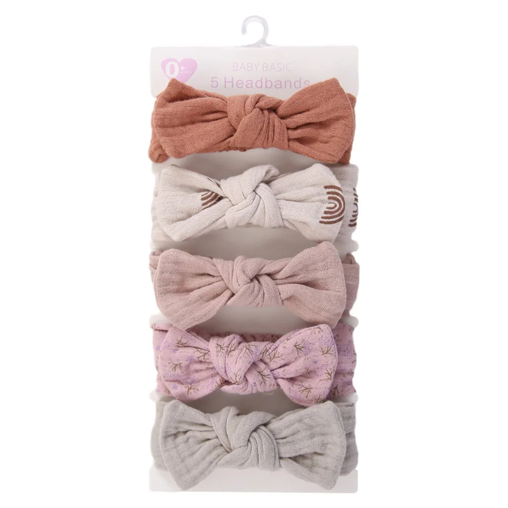 5 pezzi set di fascia di cotone mussola per bambini