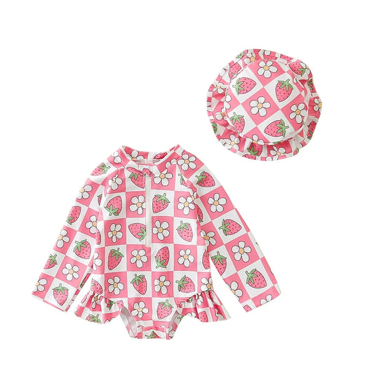Set di costumi da bagno a rano d'assugo rosa