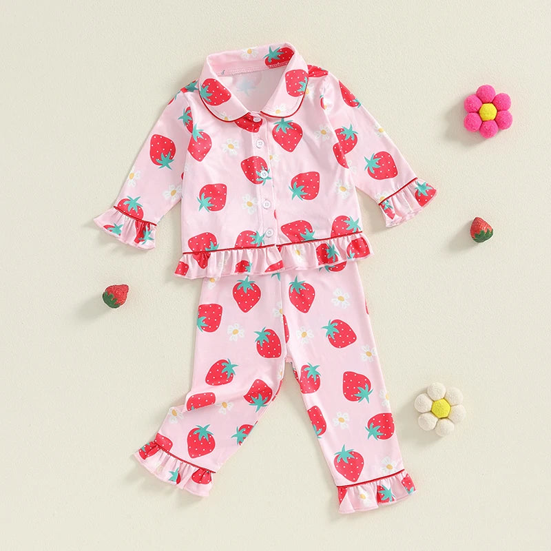Set di pigiama baby rabbuffone fragole 