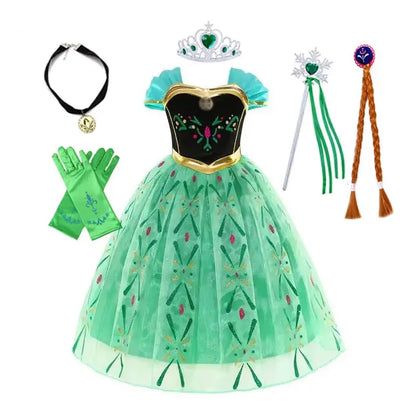 Elsa Anna Princess Dresses Girlssnow Queen costumi