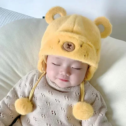 Cappello invernale per orecchie di orso fuzzy 