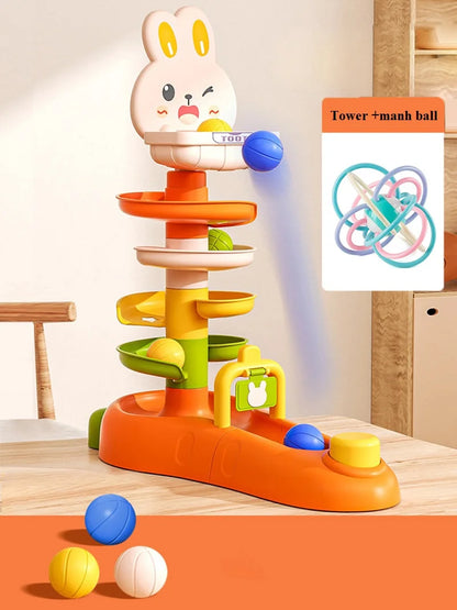 Juguete espiral de la bola de conejo