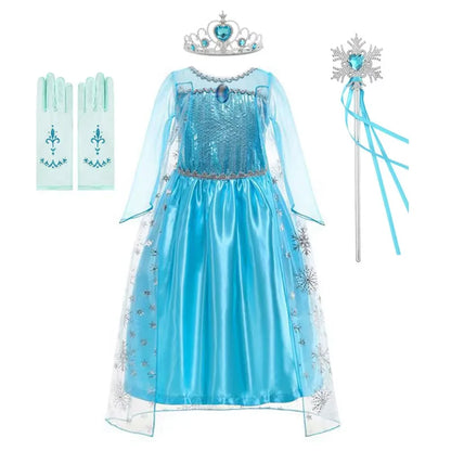 Elsa Anna Princess Dresses Girlssnow Queen costumi