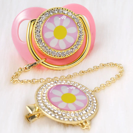 Chupetes para bebés de diamantes de imitación de lujo