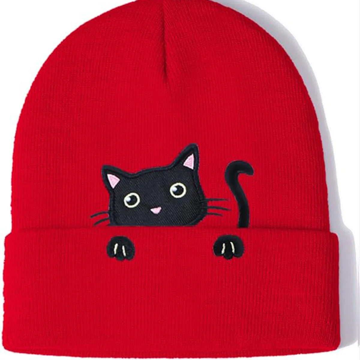Gorro de tejido de gato peek-a-boo
