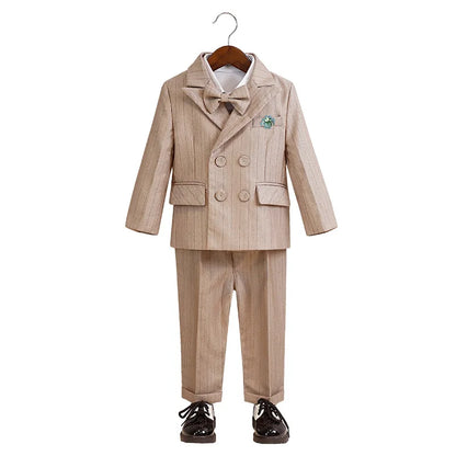 Niños niños de color rayado de color caqui conjunto de lujo formal