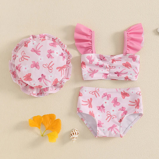 Set di costumi da bagno con arco della bambina 