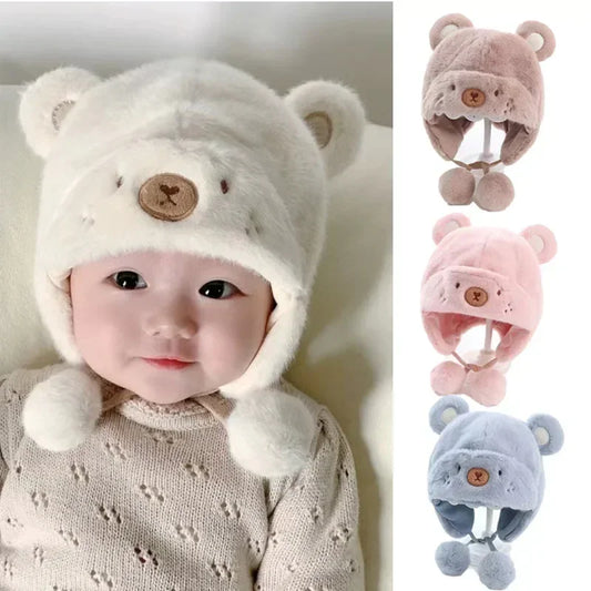 Cappello invernale per orecchie di orso fuzzy 