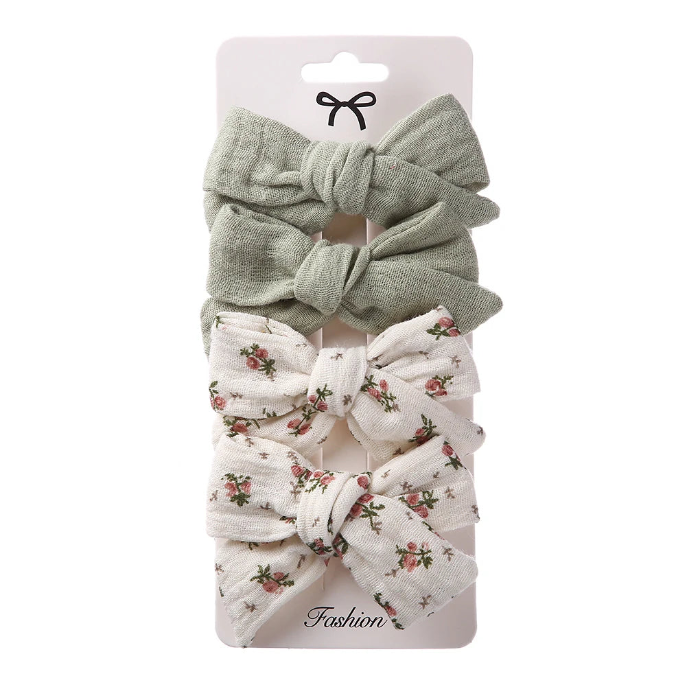 Set di clip per bambini floreali a 4 pezzi 